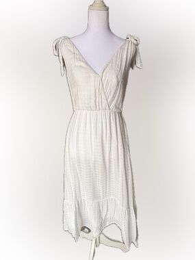 Copper Key White Tie Strap Midi Summer Brunch Dress Small
